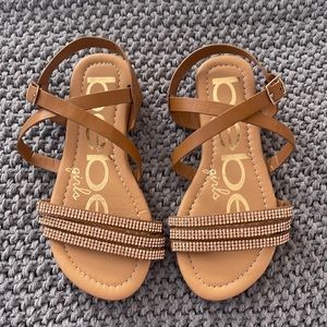 Bebe Rhinestone Studded Sandals. Little girl. Size 11.